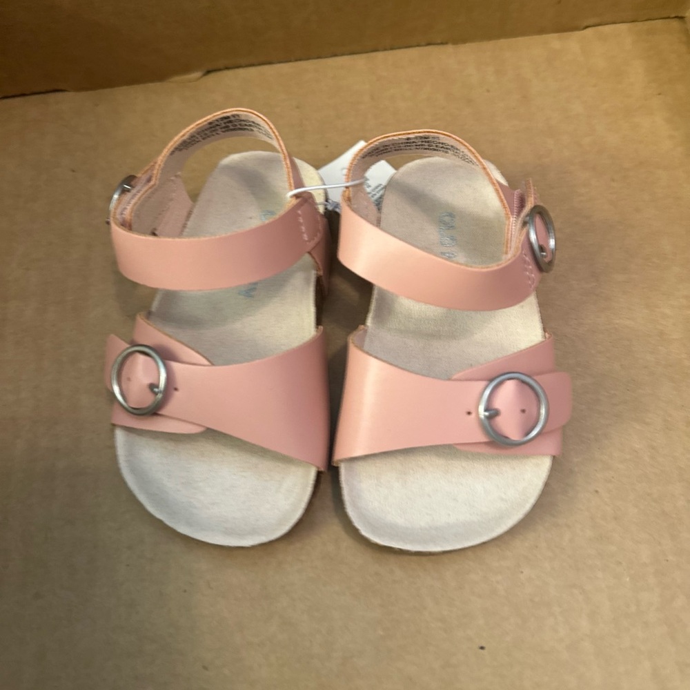 *NWT! Faux LeatherBaby Girls Strap Sandals:, Size: 6-12M